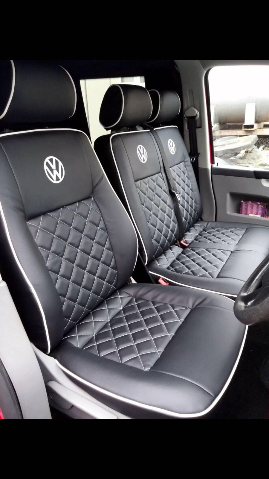 Seat covers being fitted in an AutoLeathers workshop