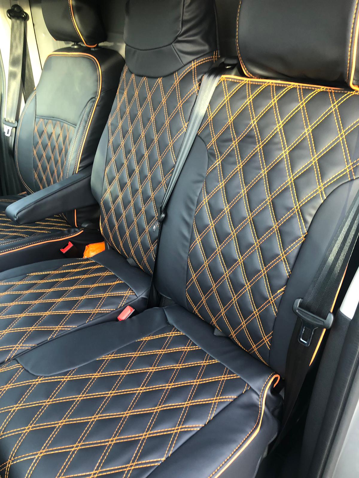 Seat covers being fitted in an AutoLeathers workshop