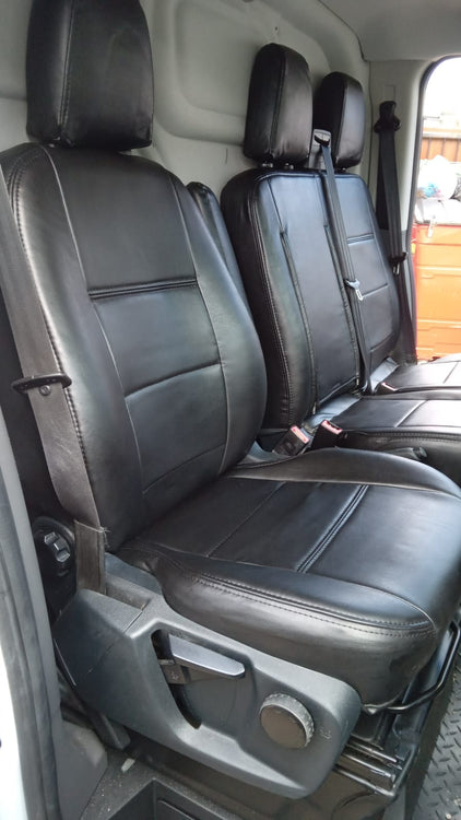 i - TO FIT A FORD TRANSIT CUSTOM 2001 VAN, SEAT COVERS, SOFT BLACK/PVC BOLSTERS i - TO FIT A FORD TRANSIT CUSTOM 2001 VAN, SEAT COVERS, SOFT BLACK/PVC BOLSTERS