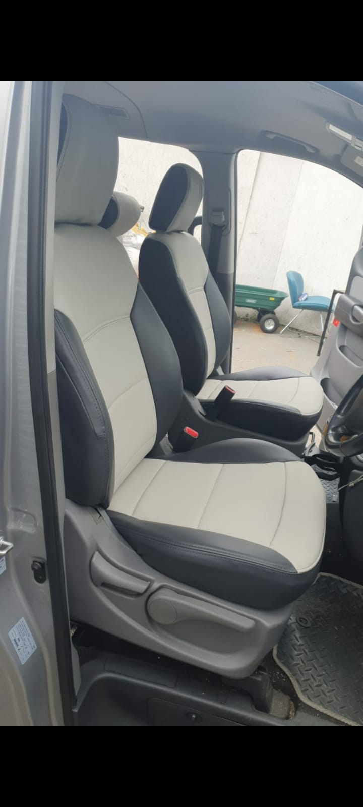 Seat covers being fitted in an AutoLeathers workshop