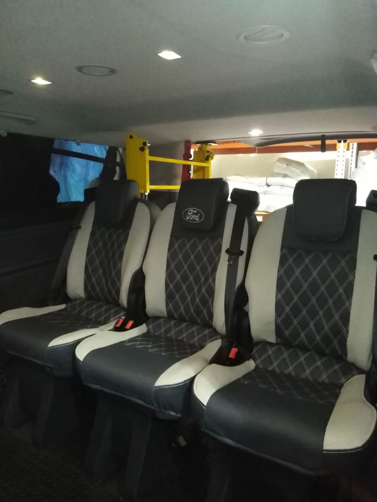 Seat covers being fitted in an AutoLeathers workshop